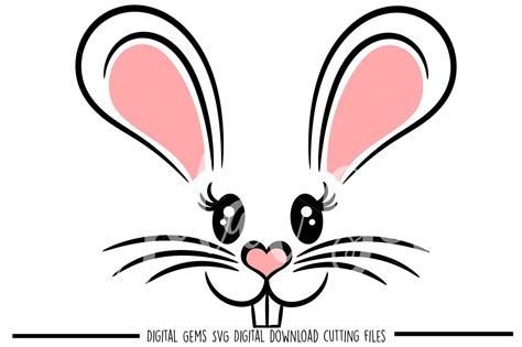 Easter Bunny Rabbit Face Svg Dxf Eps Png Files By Digital Gems