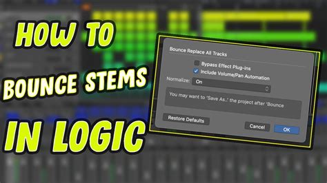 How To Bounce Stems In Logic Pro X Youtube