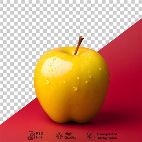 La Imagen De Una Manzana Amarilla Aislada En Un Fondo Transparente