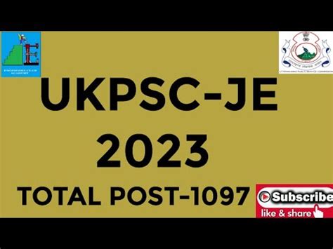 UKPSC JE 2023 Notification Out YouTube