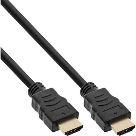 C Ble HDMI En Ligne Avec Ethernet M Le Vers M Le Noir 2m Leroy Merlin