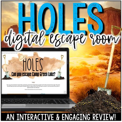 Holes Novel Activities Escape Camp Green Lake Holes Escape Room