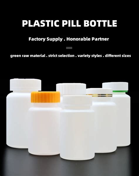 Hdpe Plastic Pill Bottles Medical Container White Empty Healthcare Food