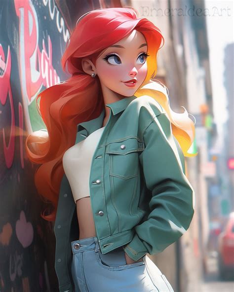 Modern Ariel Wearing Jeans Disney Princess In 2023 Disney Princess Modern Disney Princess