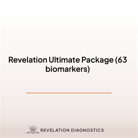 Revelation Ultimate Package (63 biomarkers) - Revelation Diagnostics