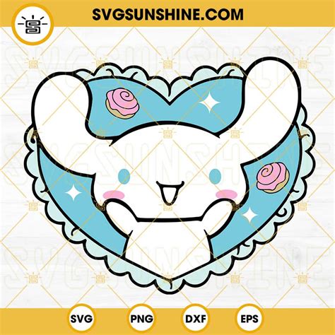 Cinnamoroll Kitty In Heart SVG, Cinnamon Hello Kitty SVG, Cute Sanrio Cartoon SVG PNG DXF EPS Cricut