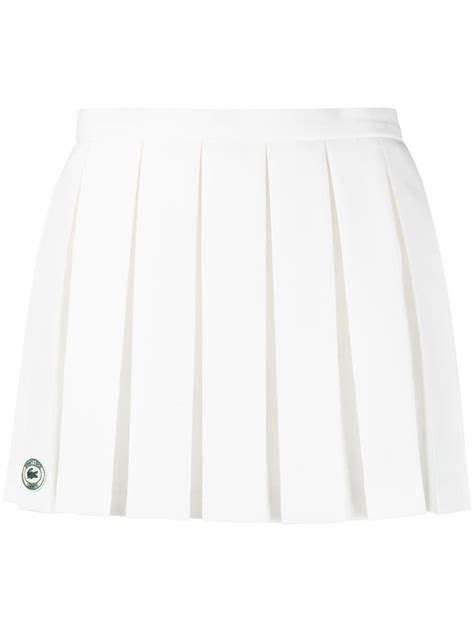 Sporty Rich X Lacoste Logo Patch Tennis Skirt White Editorialist