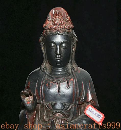 Alter China Buddhismus Bronze Sitz Kwan Yin Guan Yin Bodhisattva