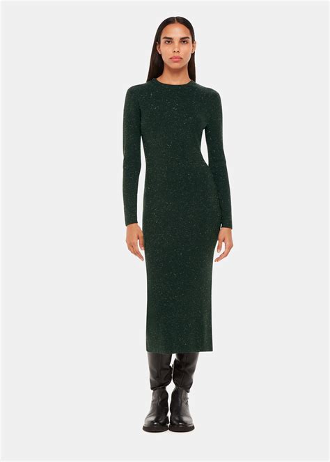 Women's Dark Green Sparkle Knit Sweater Dress | Whistles US