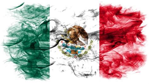 Bandera Del Humo De México En Un Fondo Blanco Stock de ilustración