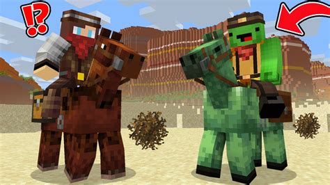 Baby Mikey & JJ became COWBOYS in the wild west in Minecraft Maizen ...