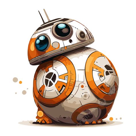 Bb8 Clipart An Orange And White Cartoon Of Droid Bb8 Vector Bb8