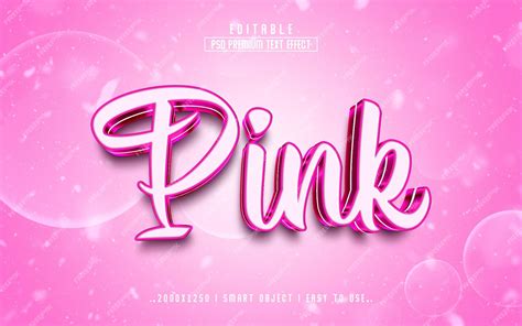 Premium Psd Pink 3d Editable Text Effect Style