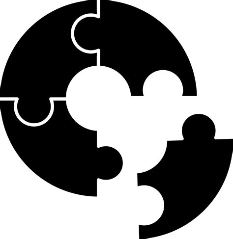 vector illustration  glyph circle puzzle icon  vector art