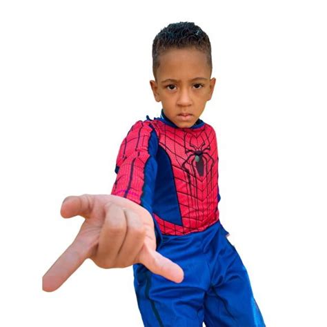 Fantasia Do Homem Aranha Longo D Luxo Enchimento Elo