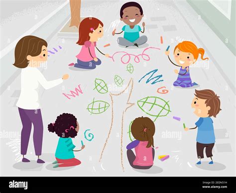 Kids Sidewalk Chalk Clipart - ansiedadedefine