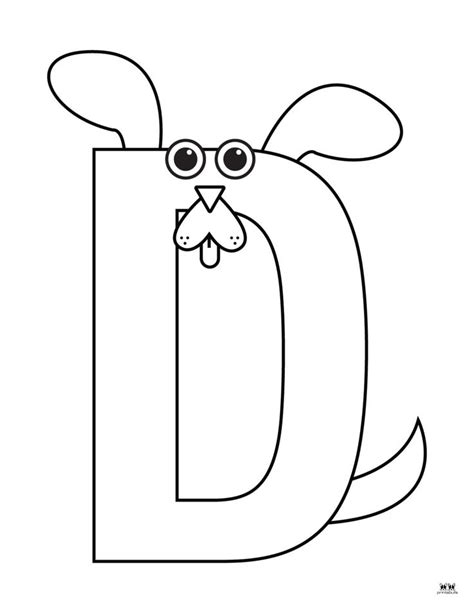 Letter D Coloring Pages - 15 FREE Pages | Printabulls | Letter a ...