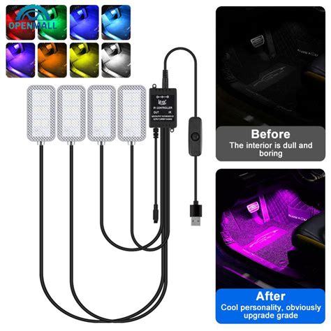 Openmall Pcs Set V V Usb Led Car Interior Atmosphere Backlight