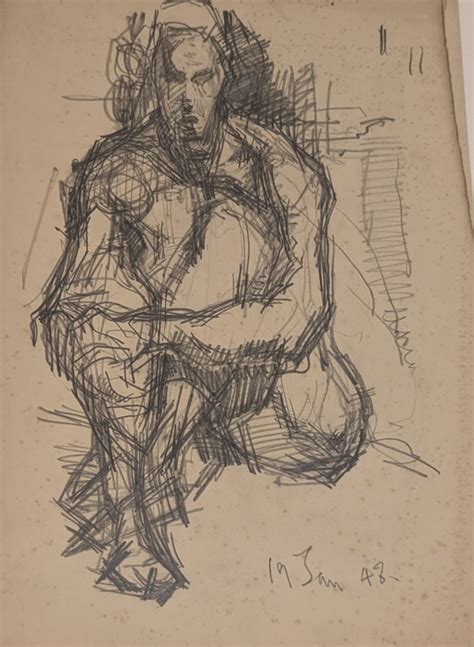 Seated Male Nude Facing Forward Horsfield Nicholas 1917 2005 1948 BIKGM 89 EHive