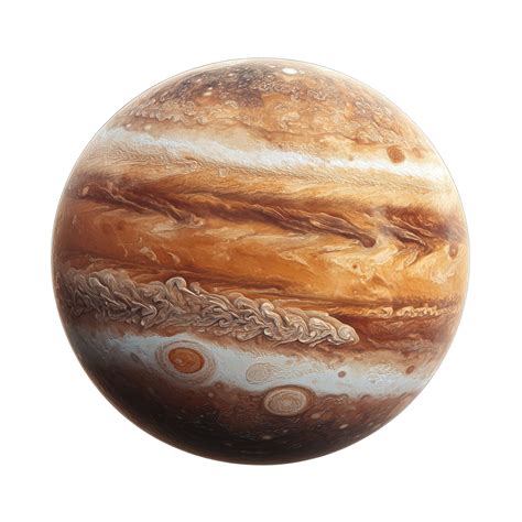 Jupiter planet depicted with intricate cloud patterns and bands on a
