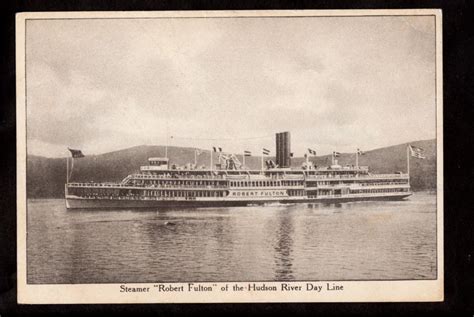 Steamer Robert Fulton Ship Hudson River Day Line Postcard Ebay