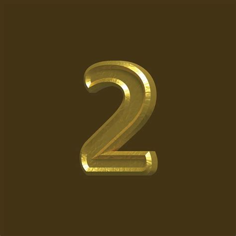 Two Number 2 3D Vector Number Design Illustration 11767341 Vector Art