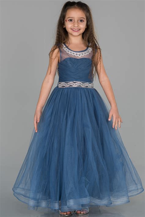 Robe de Soirée Enfants Courte Indigo ABK753 Abiyefon