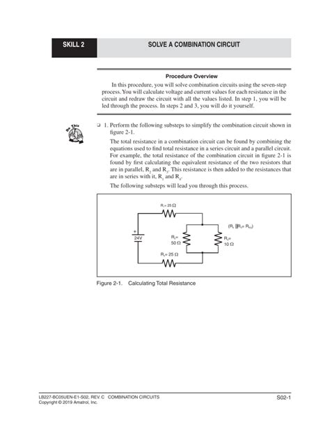 Solving Combination Circuits Worksheet