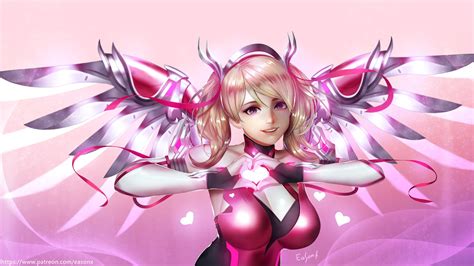 Pink Mercy Eason Li On Artstation At Artworkqdawp Mercy Fanart