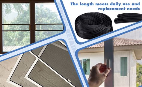 Frienda 250ft Screen Spline Black Screen Retainer Spline Hollow Door And Window Mesh Screen