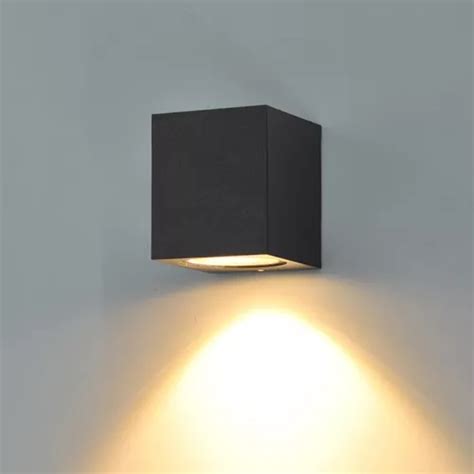 L Mpara De Pared Exterior Arbotante Negra Moderna Led Mercadolibre