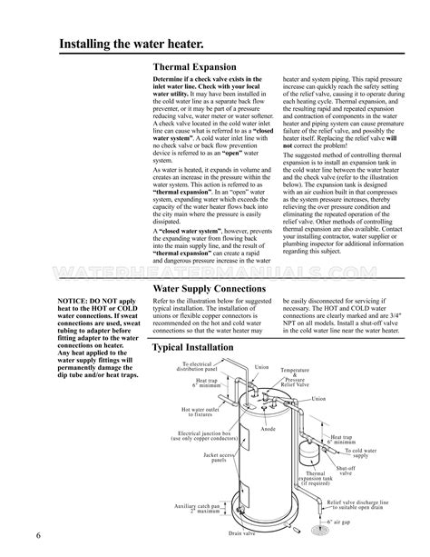 Rheem Xe50t06st45u1 Performance Water Heater Use And Care Manual Water