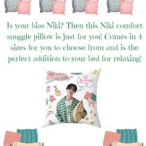 Enhypen Inspired Niki Square Pillow Room Decor Kpop Room Decor Kpop