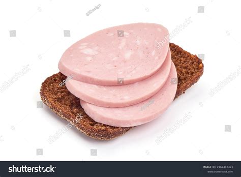 Boiled Bologna Sausage Sandwich Isolated On Stock Photo 2167418423 ...