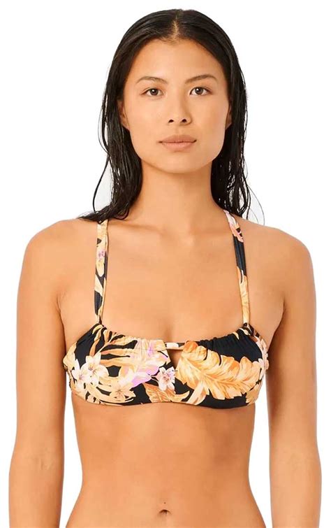 Rip Curl Sunday Swell Crop Bikini Top Black