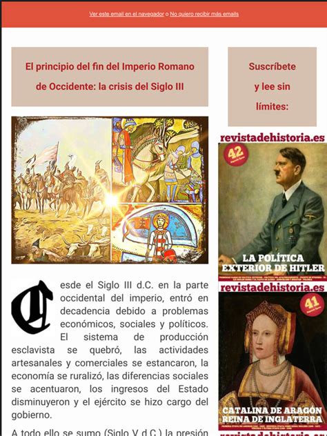 Revista De Historia El Principio Del Fin Del Imperio Romano De