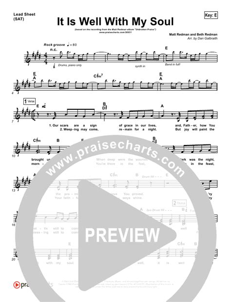 It Is Well With My Soul Sheet Music Pdf Matt Redman Praisecharts