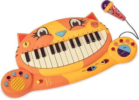 Amazon.com: B. toys – Meowsic Toy Piano – Children’S Keyboard Cat Piano with Toy Microphone For ...