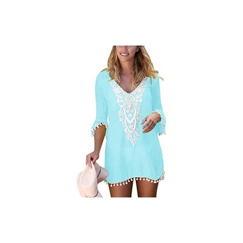 Beautyplay Copricostumi Da Bagno Donna In Pizzo Bikini Cover Up Abito Mare Spiaggia Camicetta