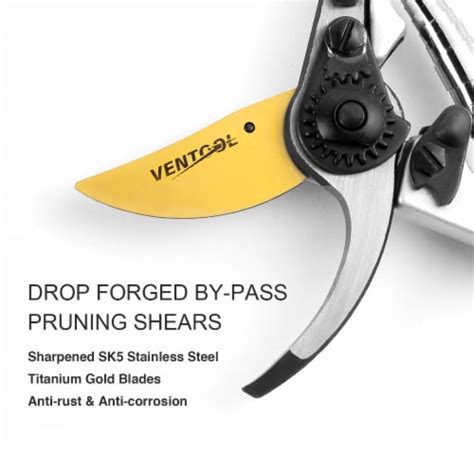 Ventool Sharp Bypass Pruning Shears With Ergonomic Arch Handles