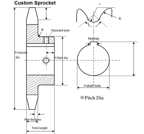 Stainless steel sprocket specification