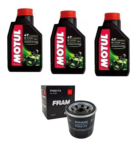 Troca Oleo Motul 5100 10w40 Filtro Oleo Fram Ph6017 3l Parcelamento