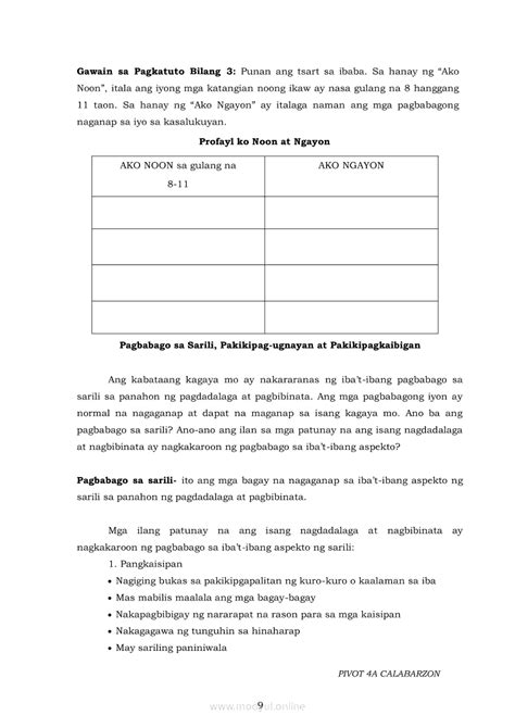 Edukasyon Sa Pagpapakatao 7 ESP Modyul Grade 7 Modules 68256 Hot Sex