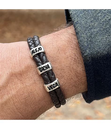 Pulsera De Cuero Trenzado Personalizada 40 Grados