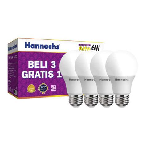 Promo Lampu Led Bulb Alfa 6w 6 W 6 Watt Paket Beli 3 Gratis 1 Alfa