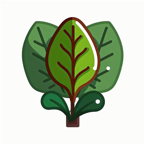 Premium AI Image Spinach Vegetable Cute Playful Flat Icon By