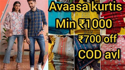 Ajio Offers Sale Today Avaasa Kurtis Min 1000rs Bill 700rs Offer Don