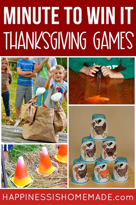 Thanksgiving Minute To Win It Games Thanksgiving Games For Kids Fun