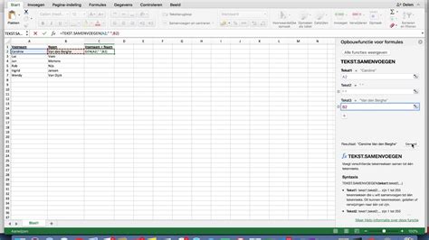 Formule Tekst Samenvoegen In Excel Youtube