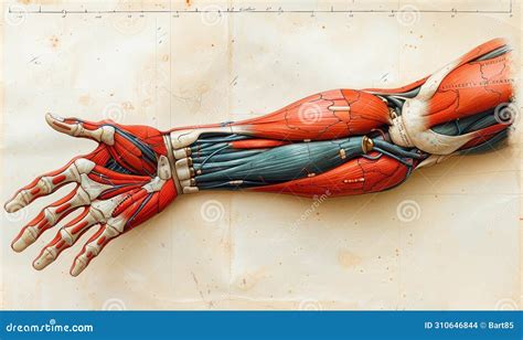 Anatomical Illustration Of Human Forearm Muscles Showcasing The